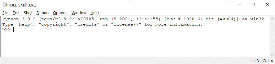 IDLE Python 3.9
